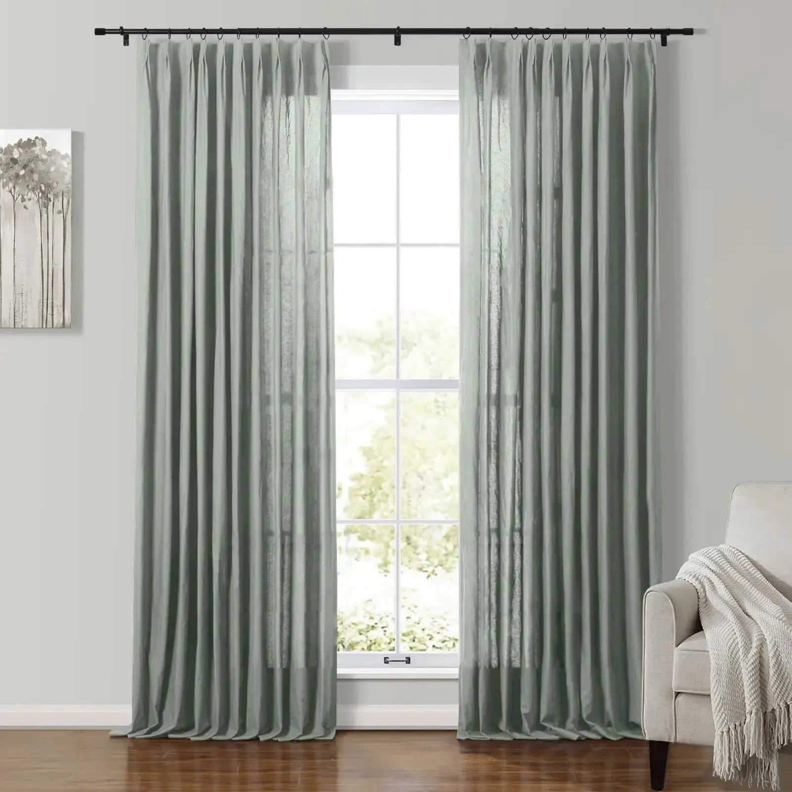 Andy 100% Cotton Drapery Pleated SLIDINGCURTAIN