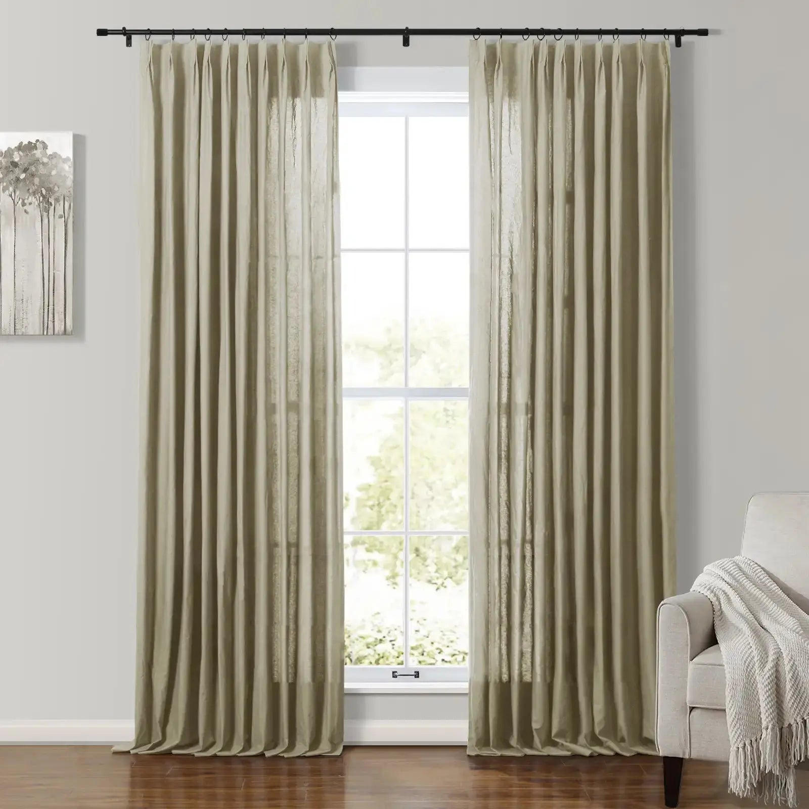 Andy 100% Cotton Drapery Pleated SLIDINGCURTAIN