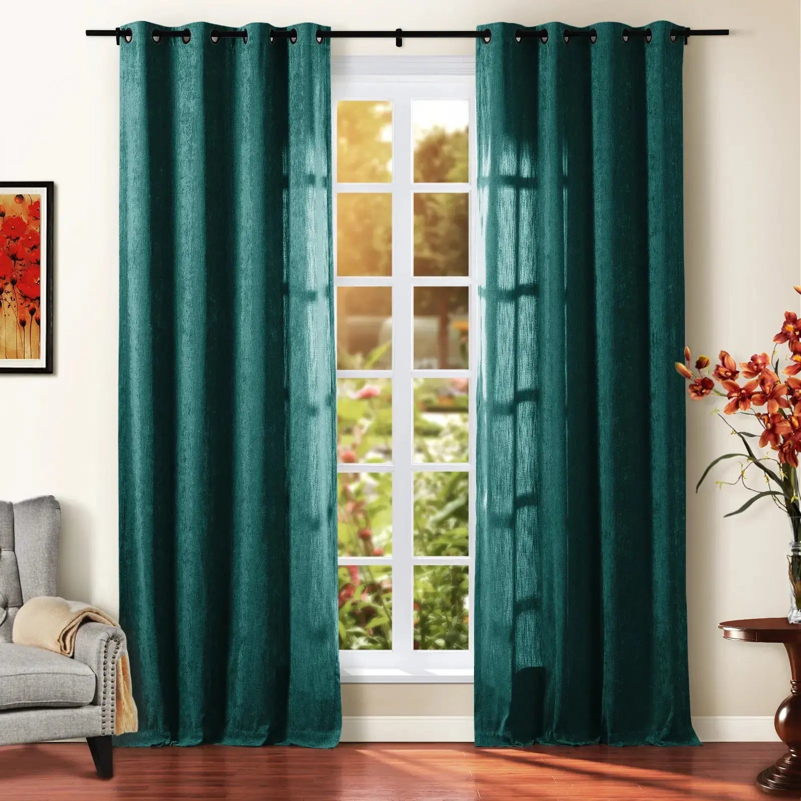 Tino Heavyweight Chenille Drapery Grommet SLIDINGCURTAIN