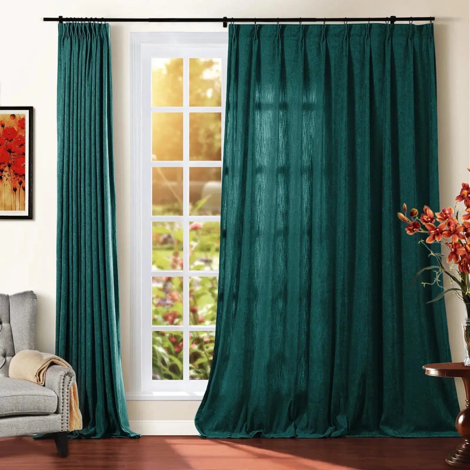 Tino Heavyweight Chenille Drapery Pleated SLIDINGCURTAIN