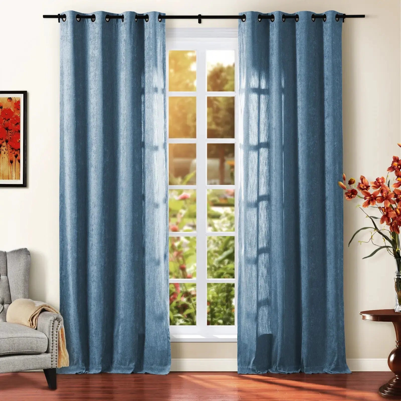 Tino Heavyweight Chenille Drapery Grommet SLIDINGCURTAIN