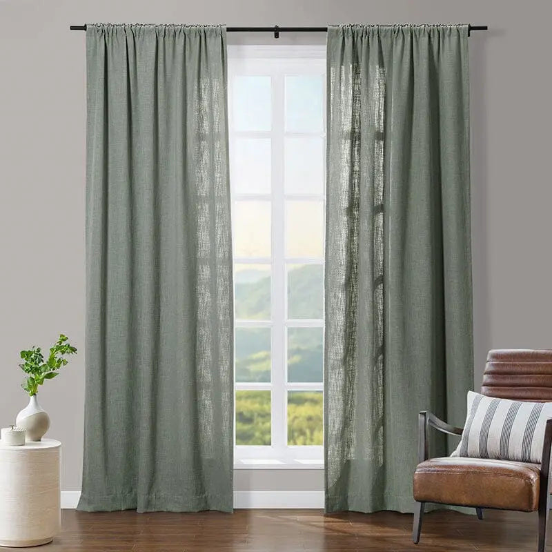 Tia Linen Curtain Drapery Soft Top