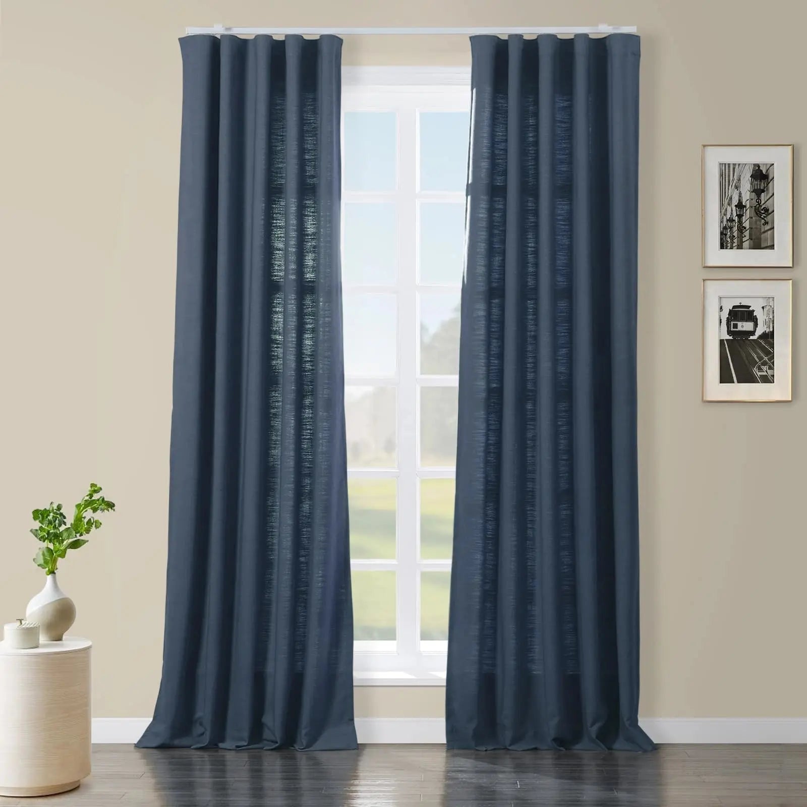 Isabella Heavyweight Polyester Cotton Blend Drapery Ripple Fold SLIDINGCURTAIN