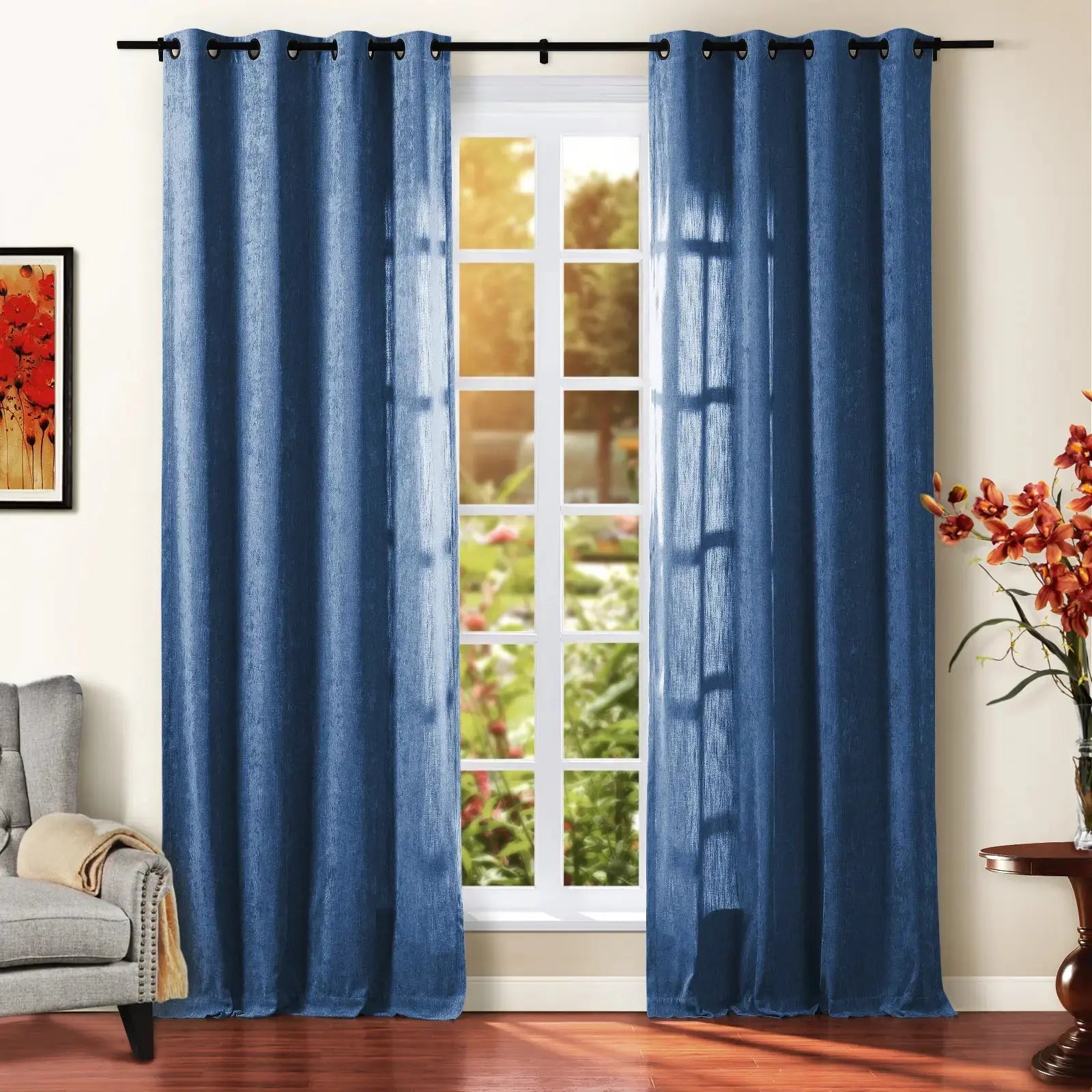 Tino Heavyweight Chenille Drapery Grommet SLIDINGCURTAIN