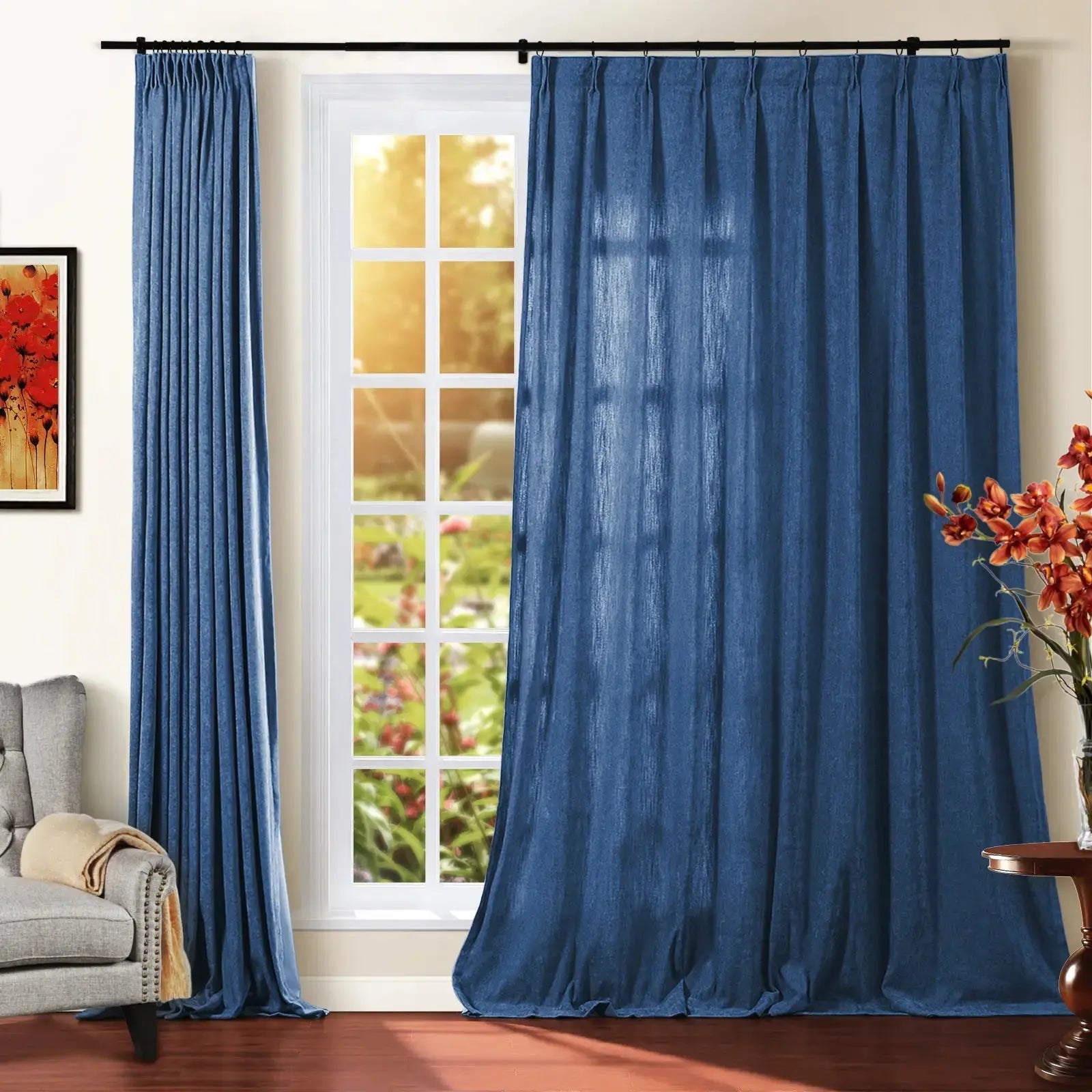 Tino Heavyweight Chenille Drapery Pleated SLIDINGCURTAIN