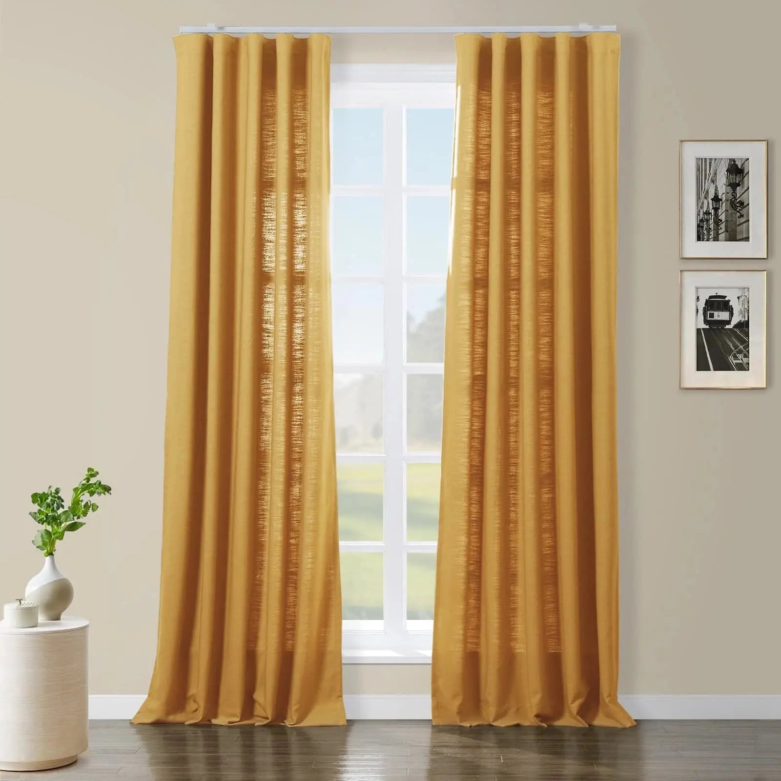 Isabella Heavyweight Polyester Cotton Blend Drapery Ripple Fold SLIDINGCURTAIN