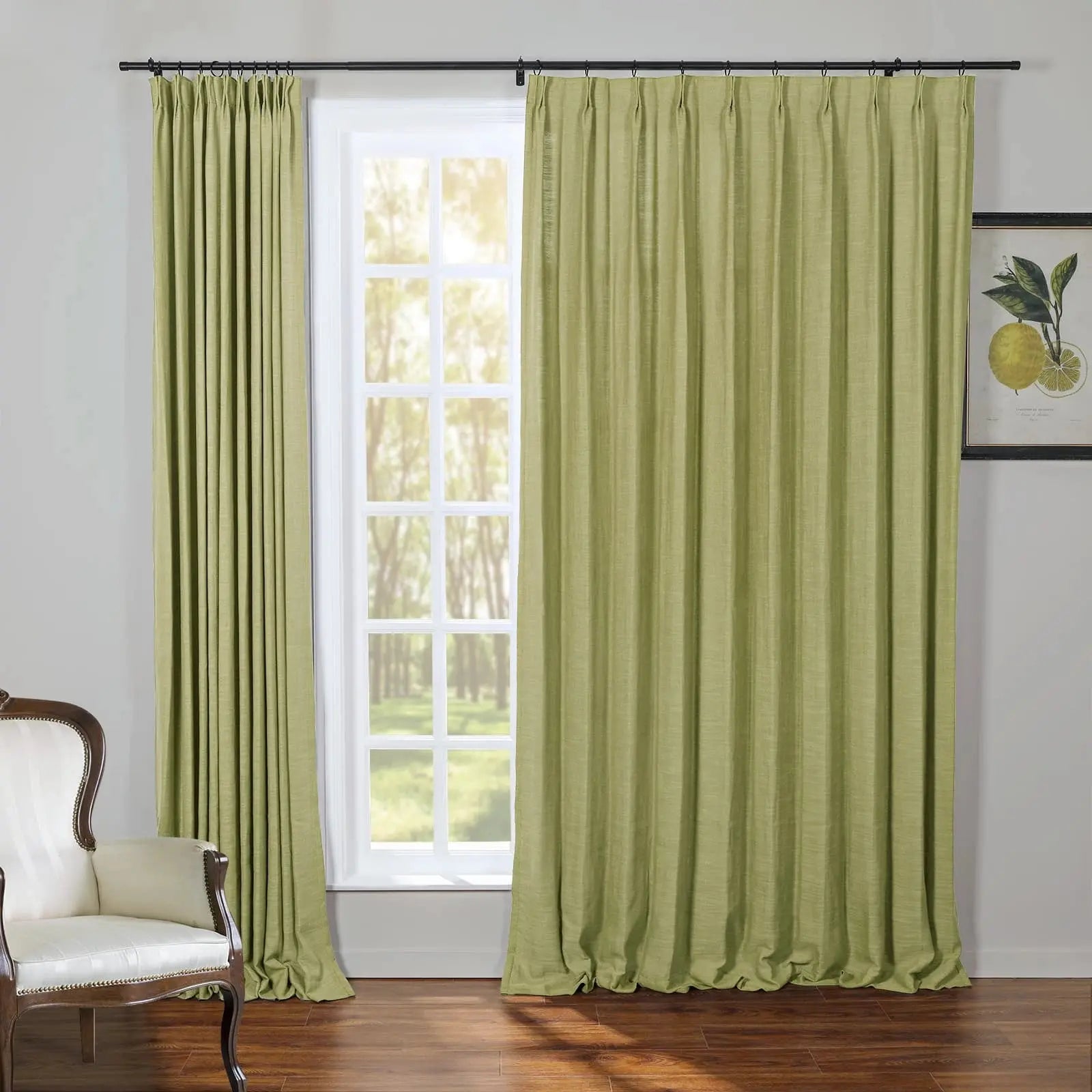 Kyla Linen Drapery Pleated SLIDINGCURTAIN