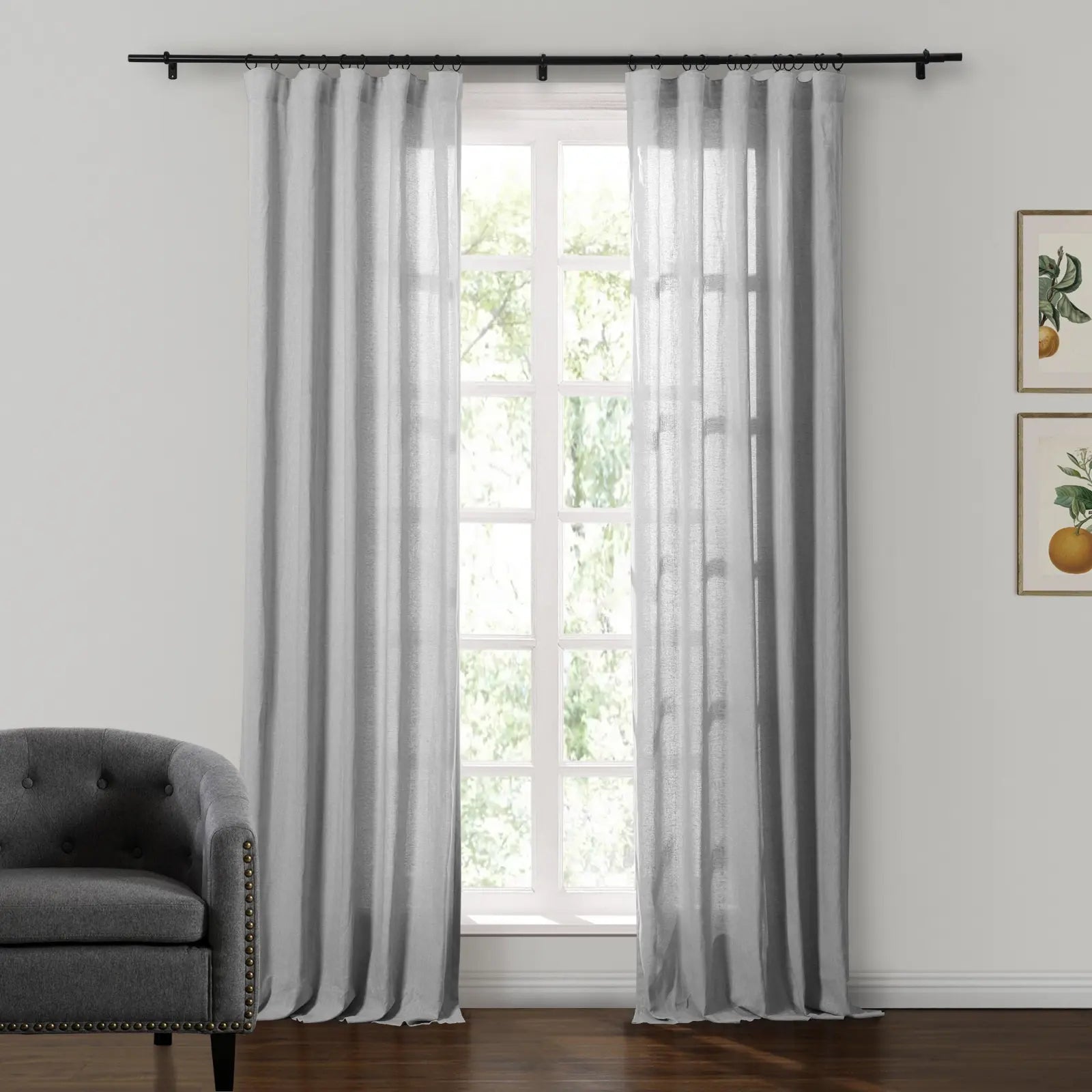 Ron Linen Cotton Herringbone Curtain Soft Top SLIDINGCURTAIN