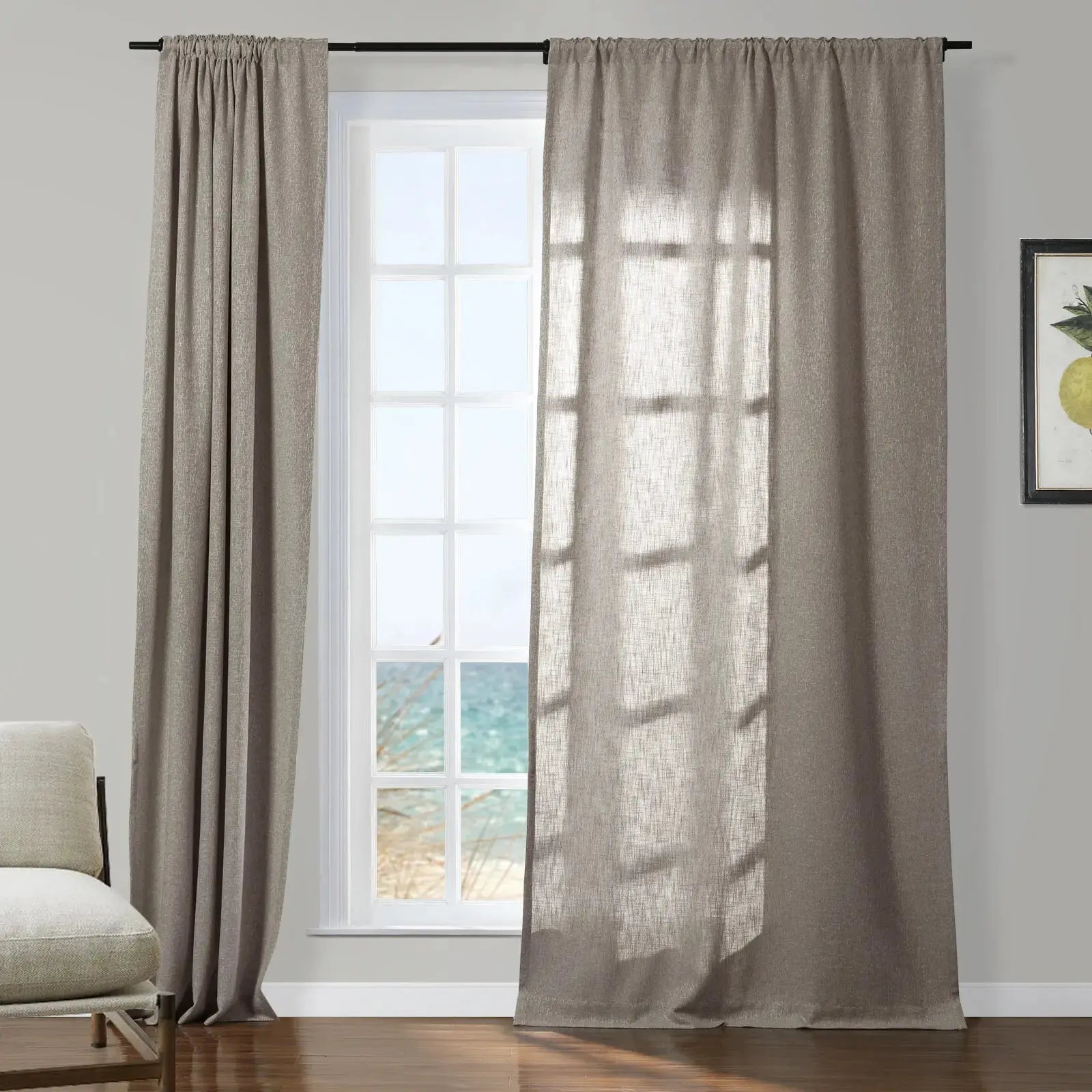 Sarai Textured Metallic Cotton Blend Curtain Soft Top SLIDINGCURTAIN