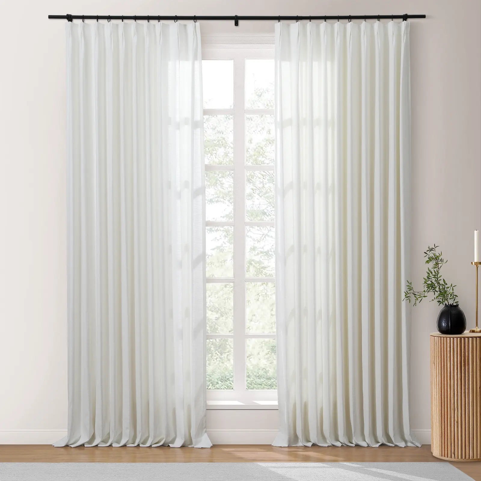 Isabella Heavyweight Polyester Cotton Blend Drapery Pleated SLIDINGCURTAIN