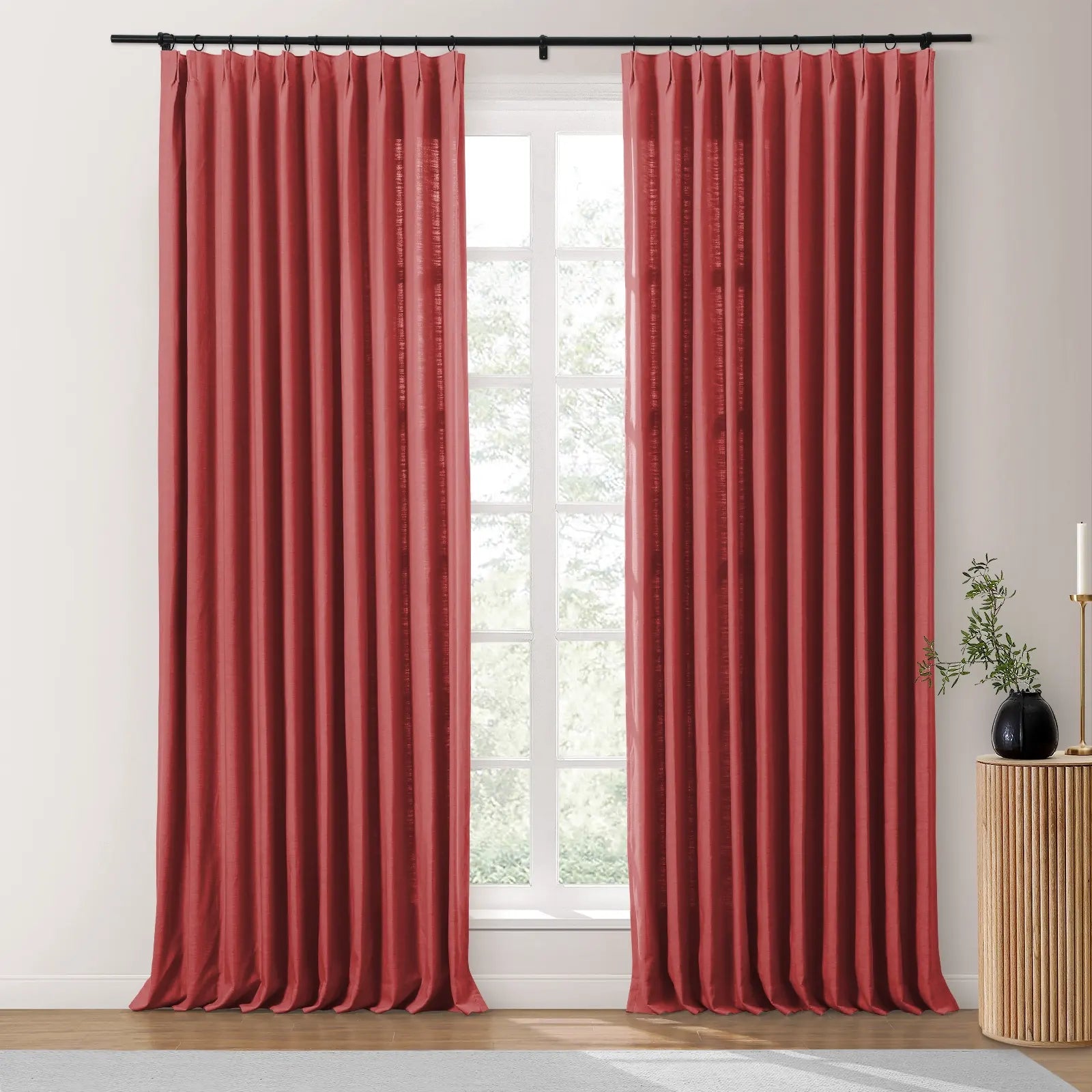 Isabella Heavyweight Polyester Cotton Blend Drapery Pleated SLIDINGCURTAIN