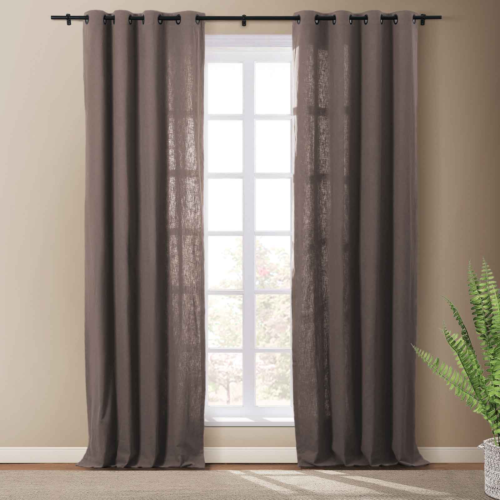 Masha Linen Cotton Textured Drapery Grommet SLIDINGCURTAIN