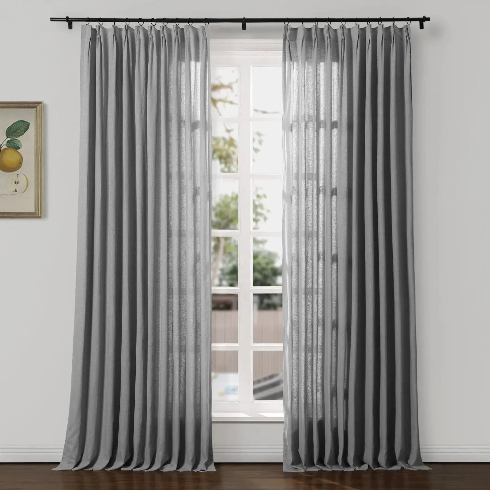 Ron Linen Cotton Herringbone Curtain Pleated SLIDINGCURTAIN