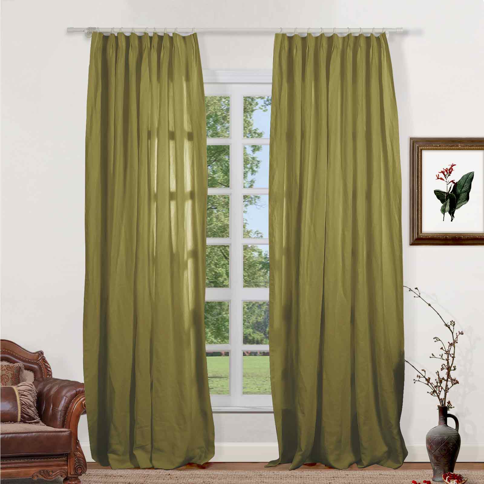 Lacey 100% Linen Drapery Pleated