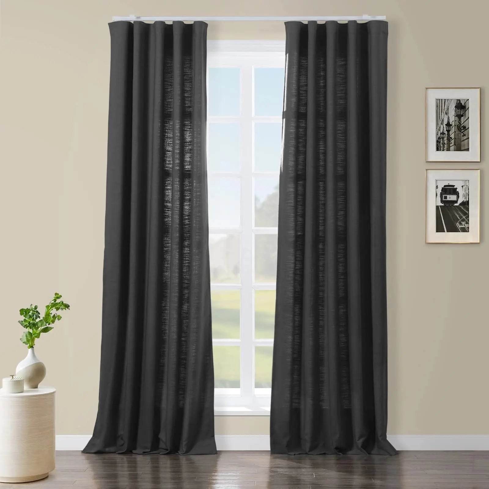 Isabella Heavyweight Polyester Cotton Blend Drapery Ripple Fold SLIDINGCURTAIN