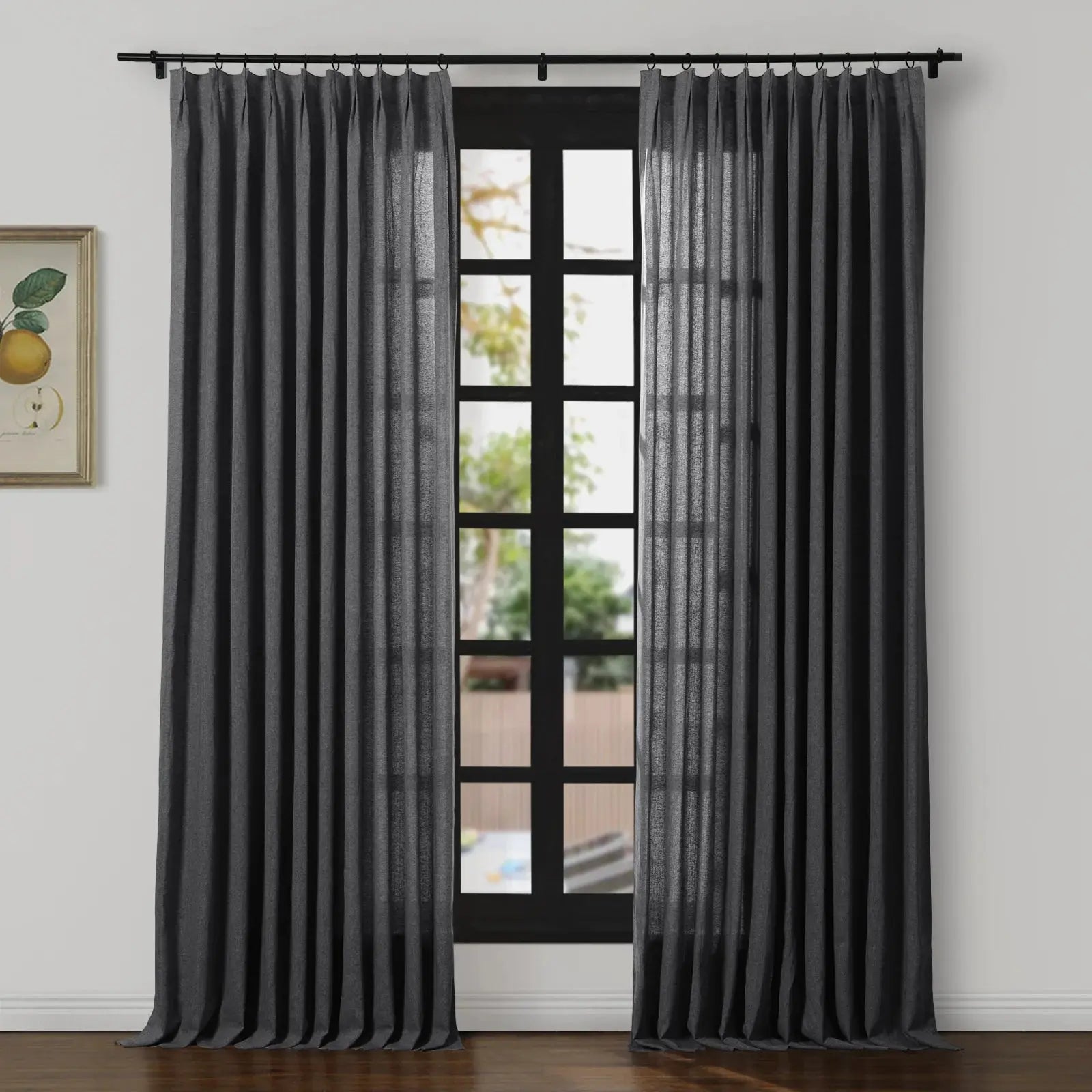 Ron Linen Cotton Herringbone Curtain Pleated SLIDINGCURTAIN