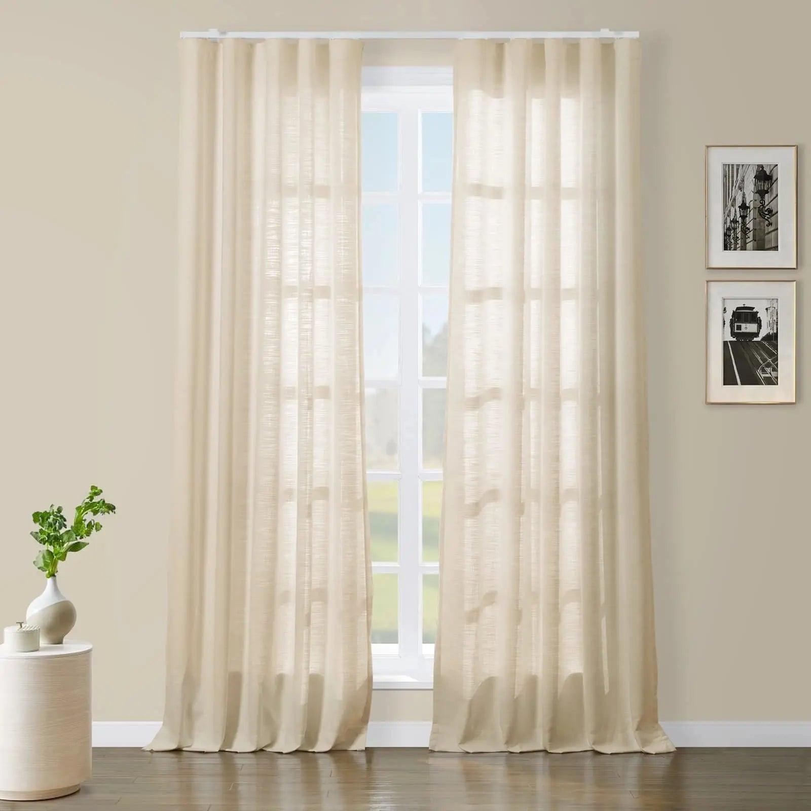 Isabella Heavyweight Polyester Cotton Blend Drapery Ripple Fold SLIDINGCURTAIN