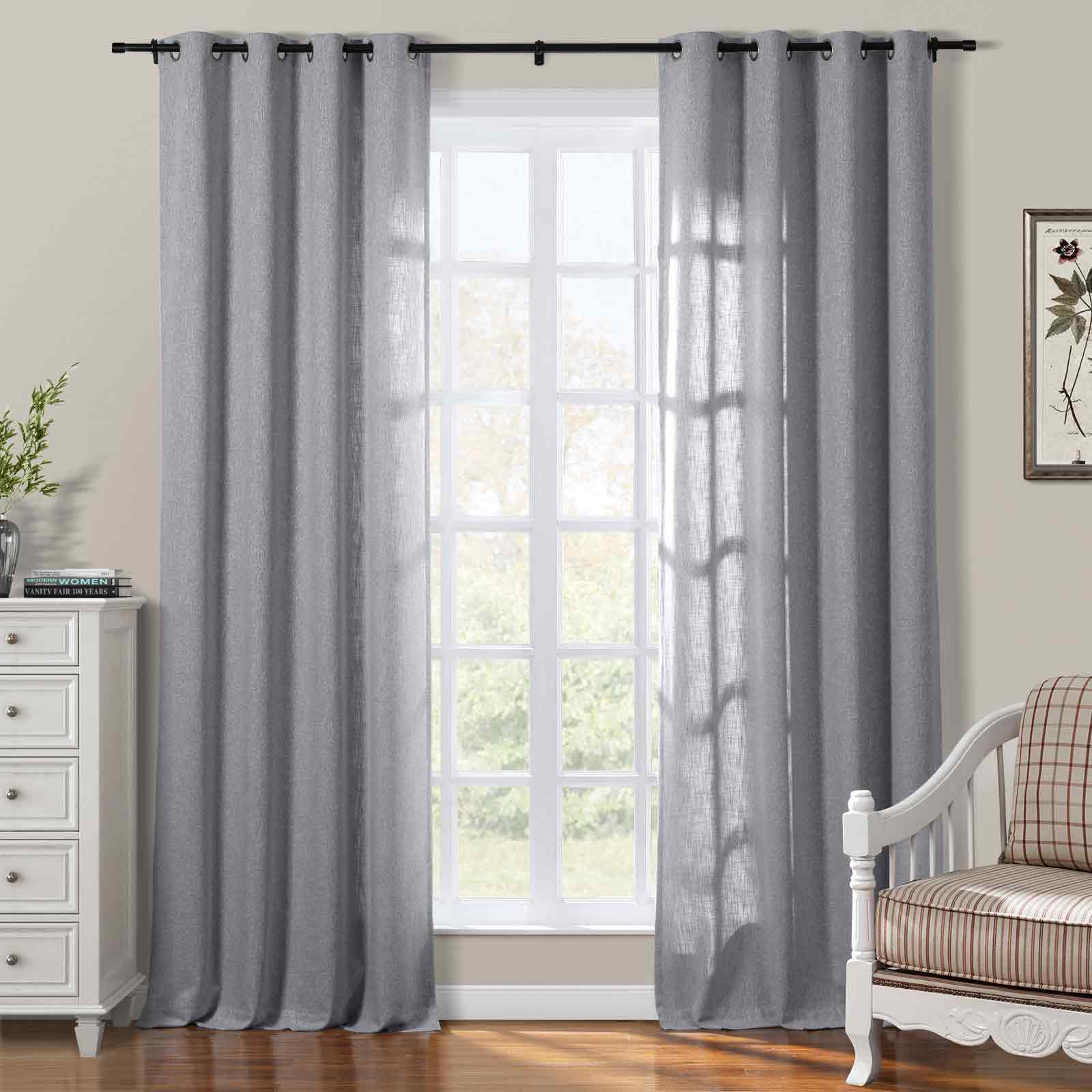 Sarai Textured Metallic Cotton Blend Curtain Grommet SLIDINGCURTAIN