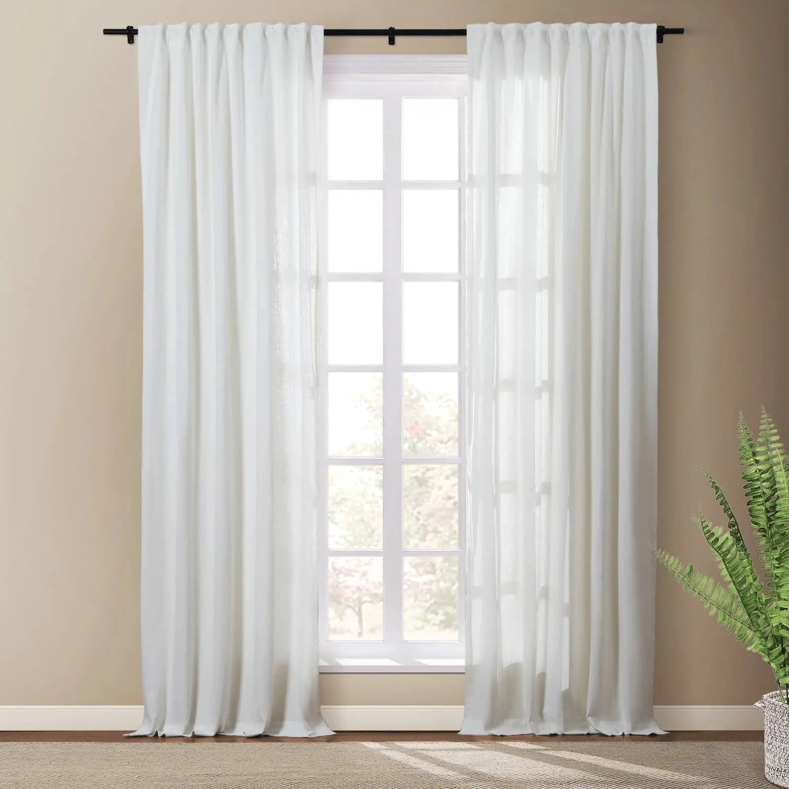 Masha Linen Cotton Textured Drapery Soft Top SLIDINGCURTAIN