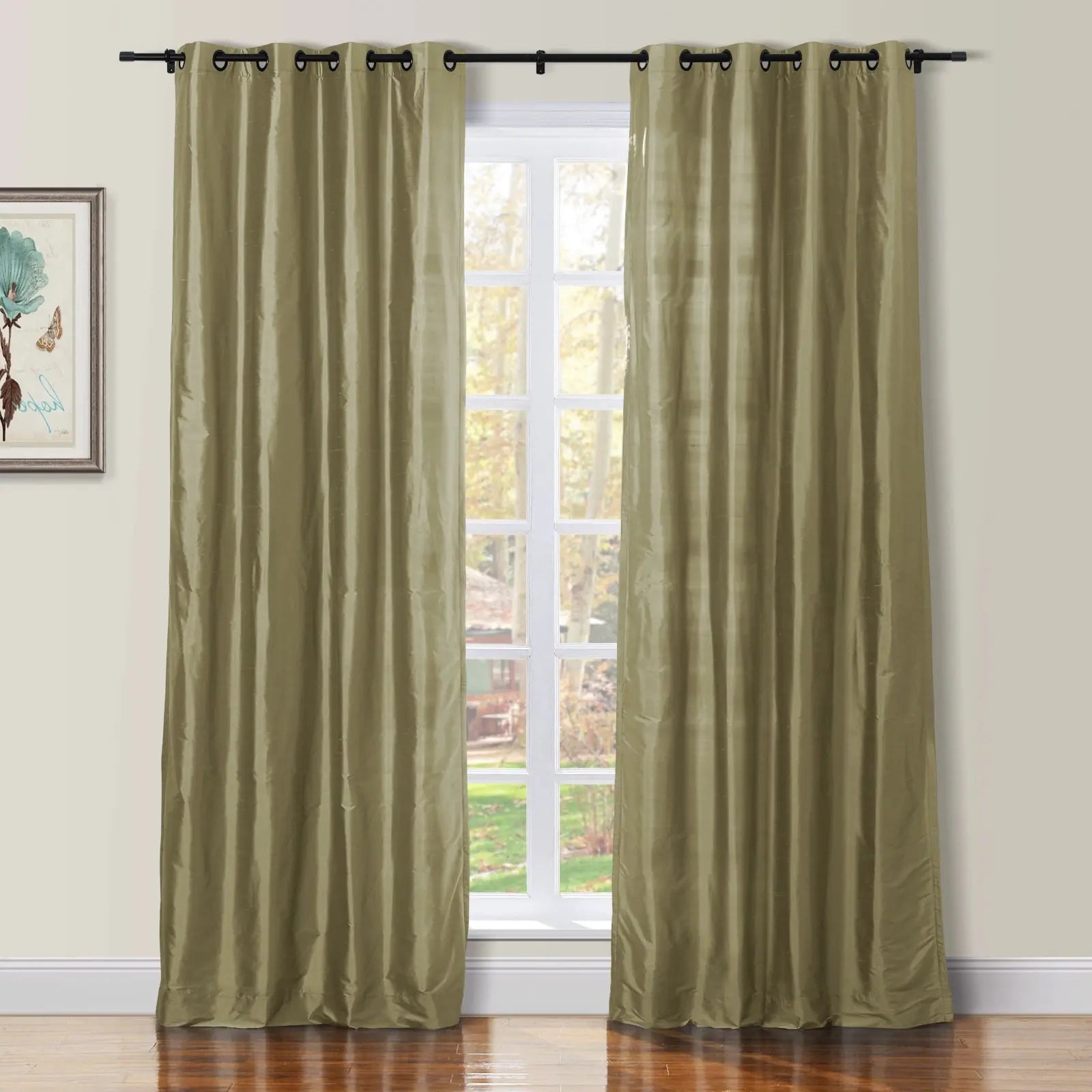 Selman Dupioni Silk Drapery Grommet SLIDINGCURTAIN