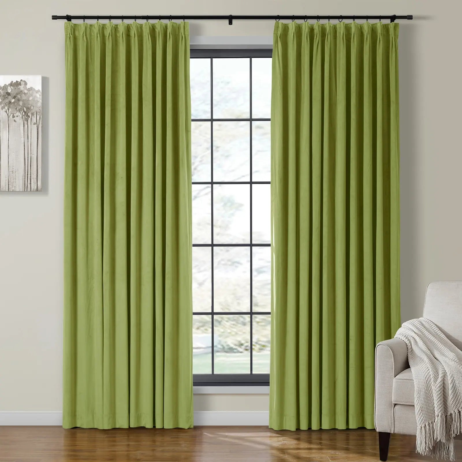 Birkin Velvet Curtain Pinch Pleated Thermal Drapes