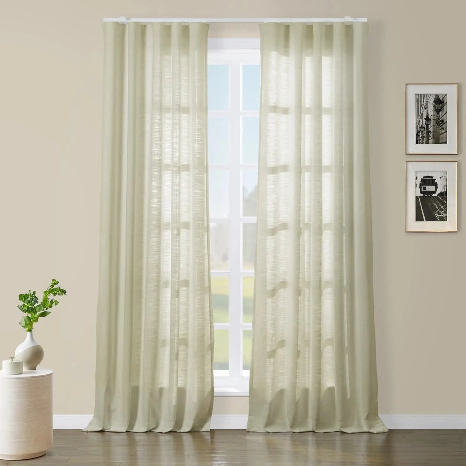 Isabella Heavyweight Polyester Cotton Blend Drapery Ripple Fold SLIDINGCURTAIN