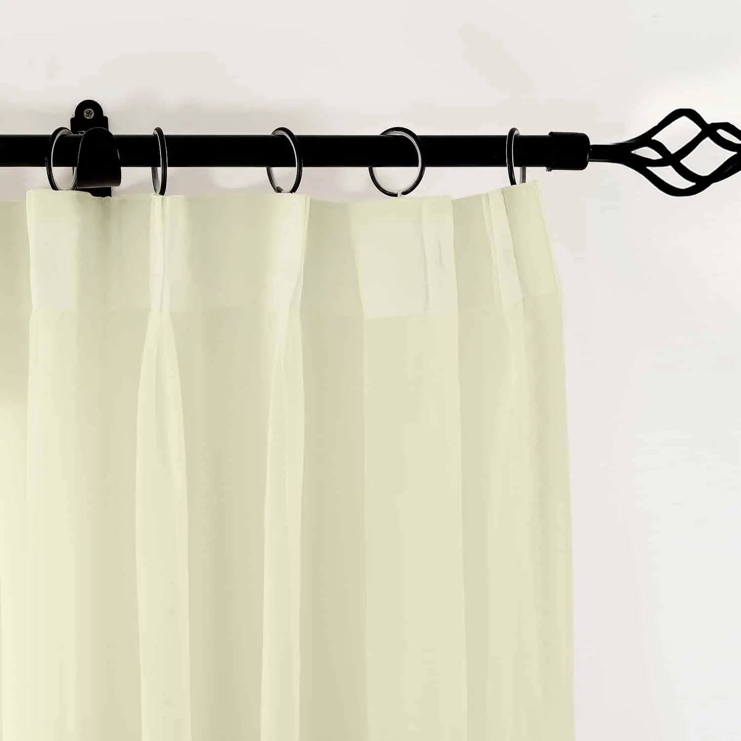 Scandina Solid Voile Sheer Curtain Pleated