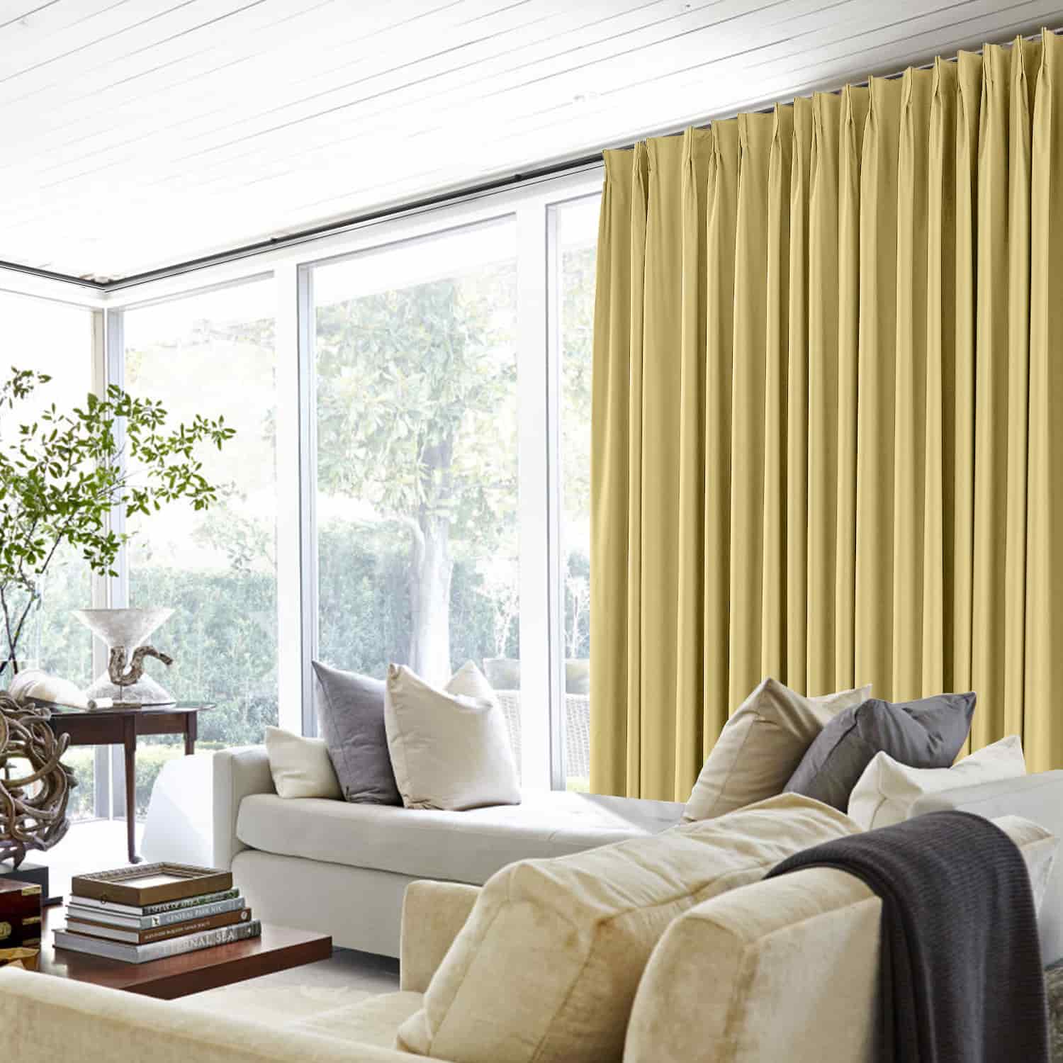 Saba Absolute Blackout Thermal Curtain with Foam Coated Pleated SLIDINGCURTAIN