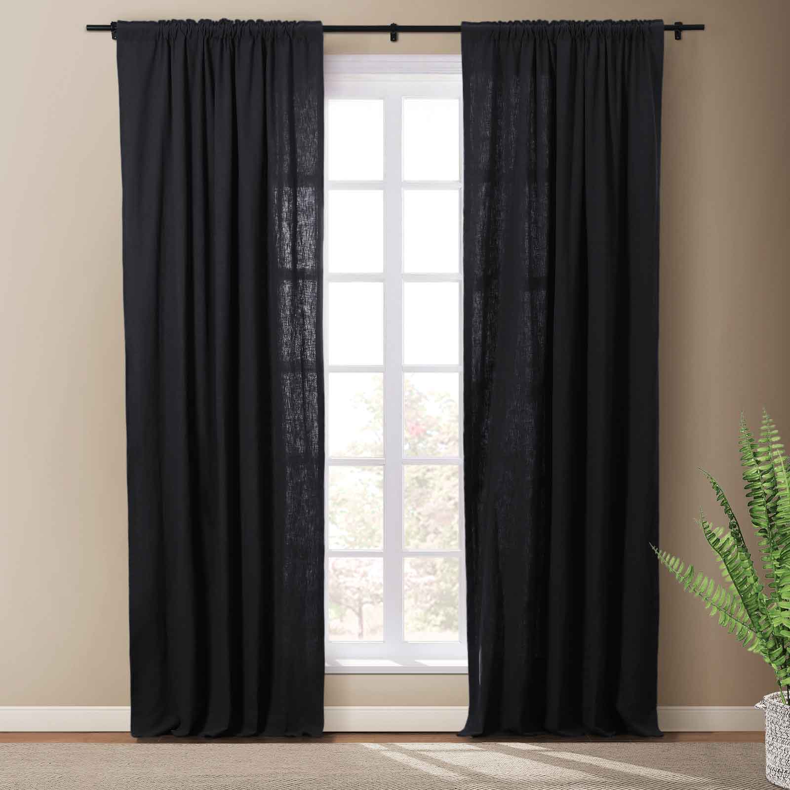 Masha Linen Cotton Textured Drapery Soft Top SLIDINGCURTAIN