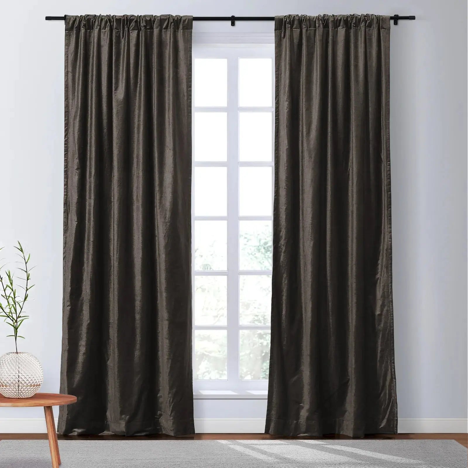 Veda Luster Cotton Velvet Drapery Soft Top SLIDINGCURTAIN