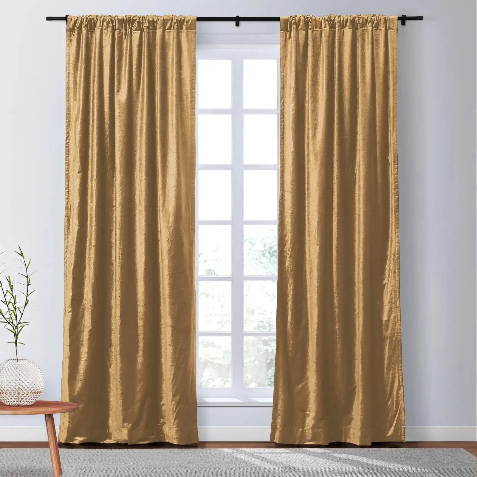 Veda Luster Cotton Velvet Drapery Soft Top SLIDINGCURTAIN