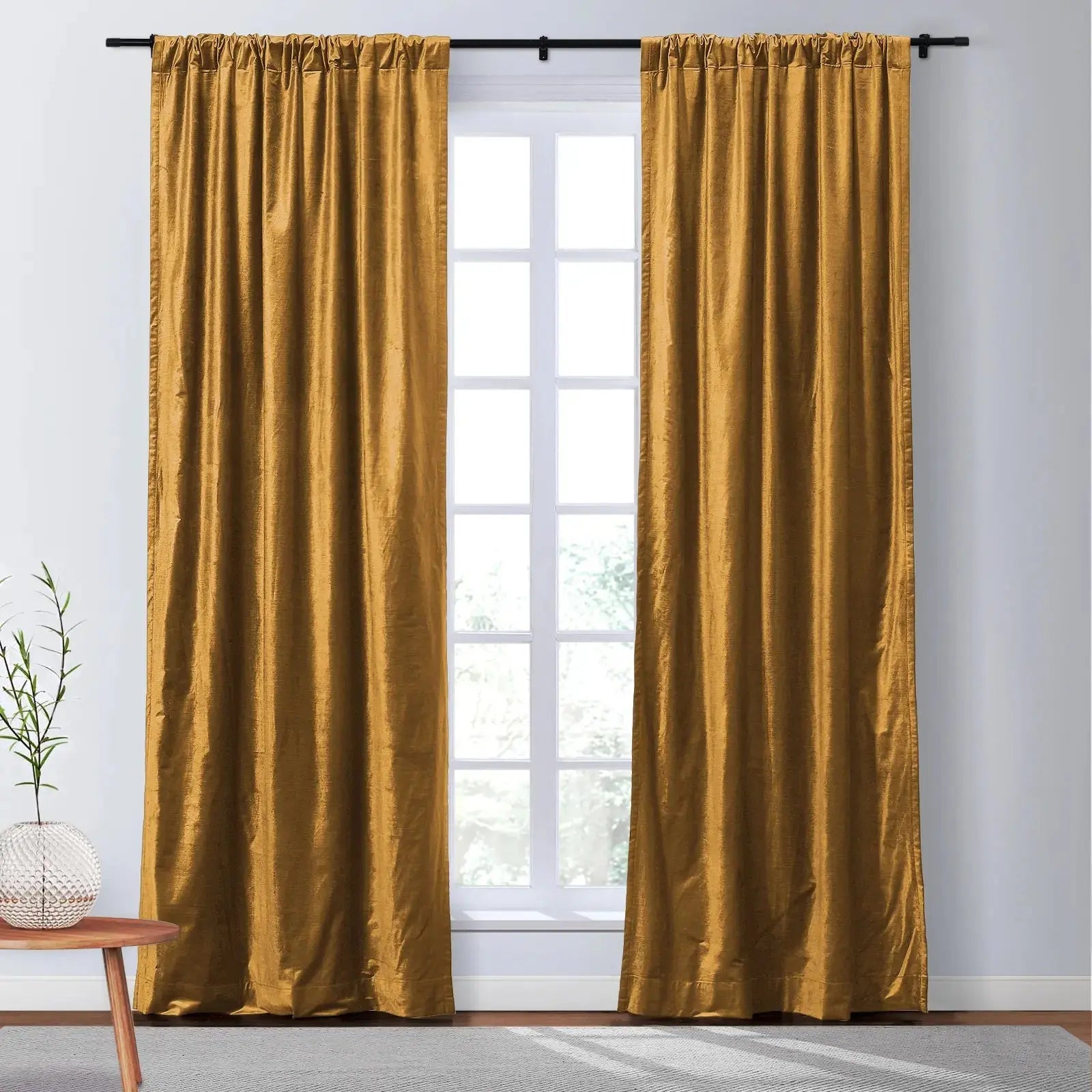 Veda Luster Cotton Velvet Drapery Soft Top SLIDINGCURTAIN