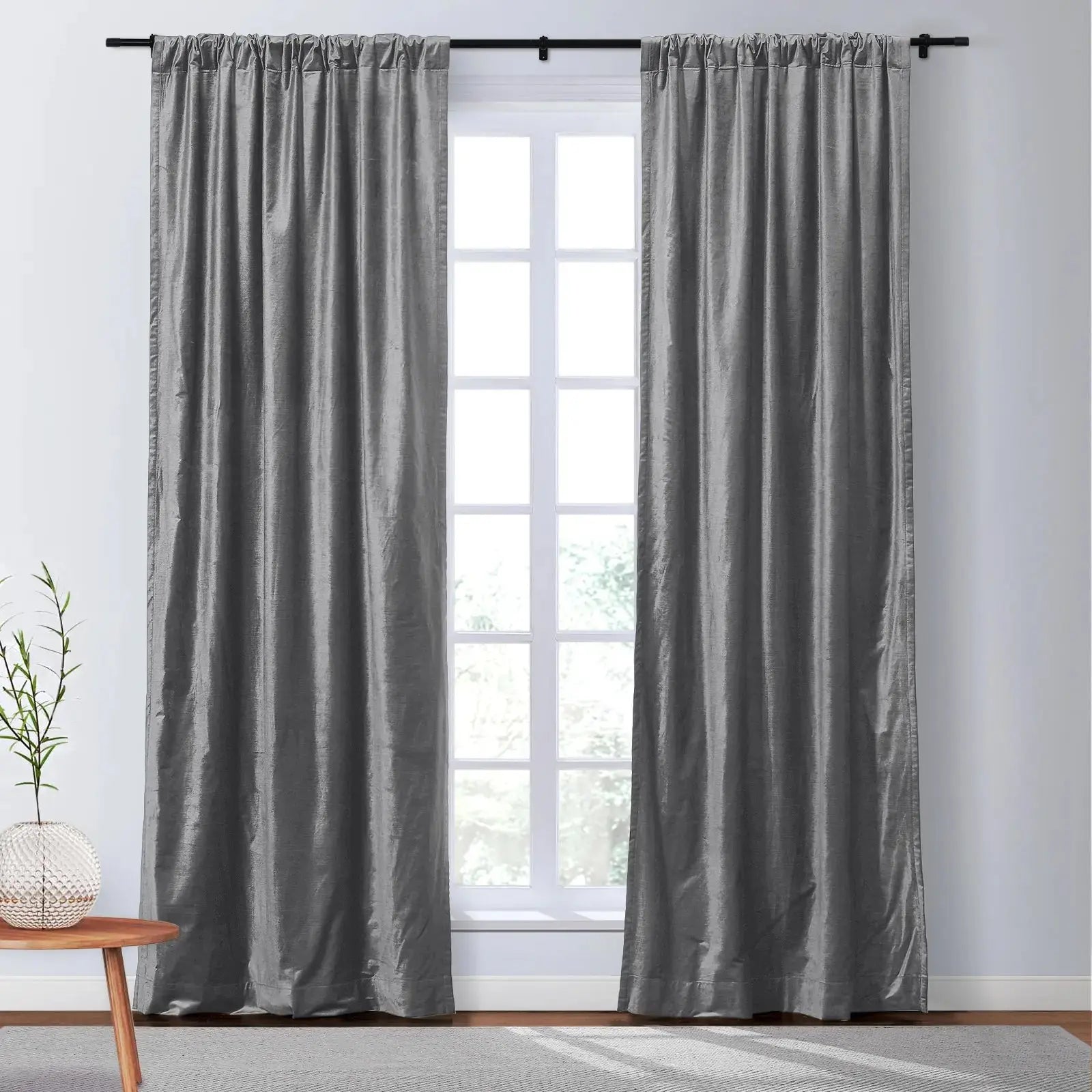 Veda Luster Cotton Velvet Drapery Soft Top SLIDINGCURTAIN