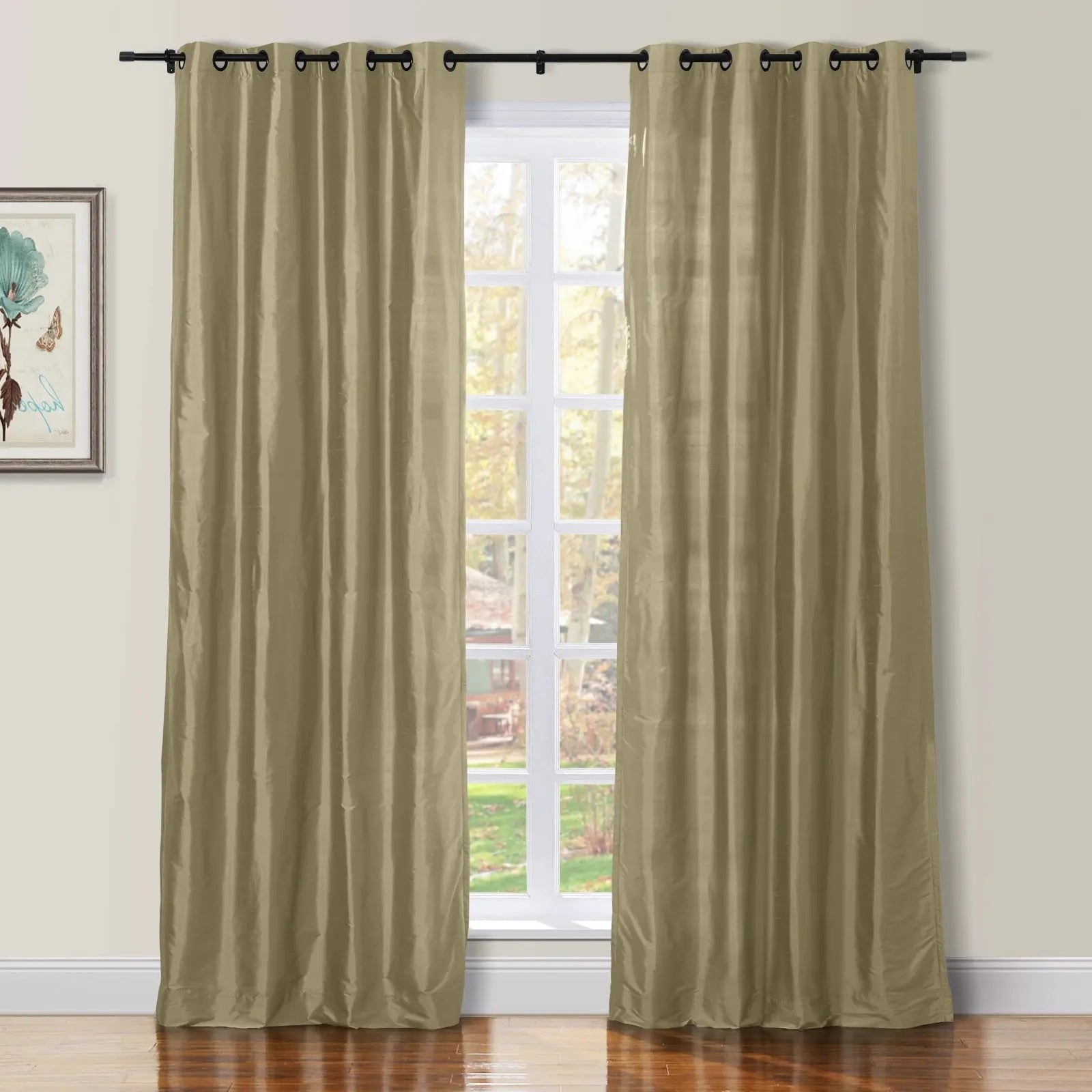 Selman Dupioni Silk Drapery Grommet SLIDINGCURTAIN