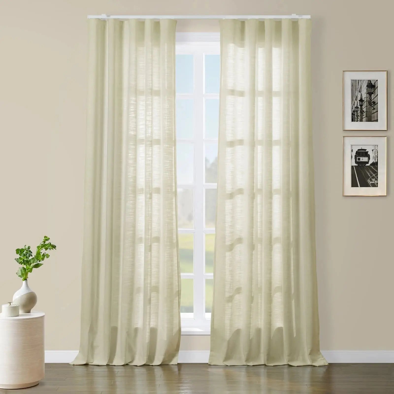 Isabella Heavyweight Polyester Cotton Blend Drapery Ripple Fold SLIDINGCURTAIN