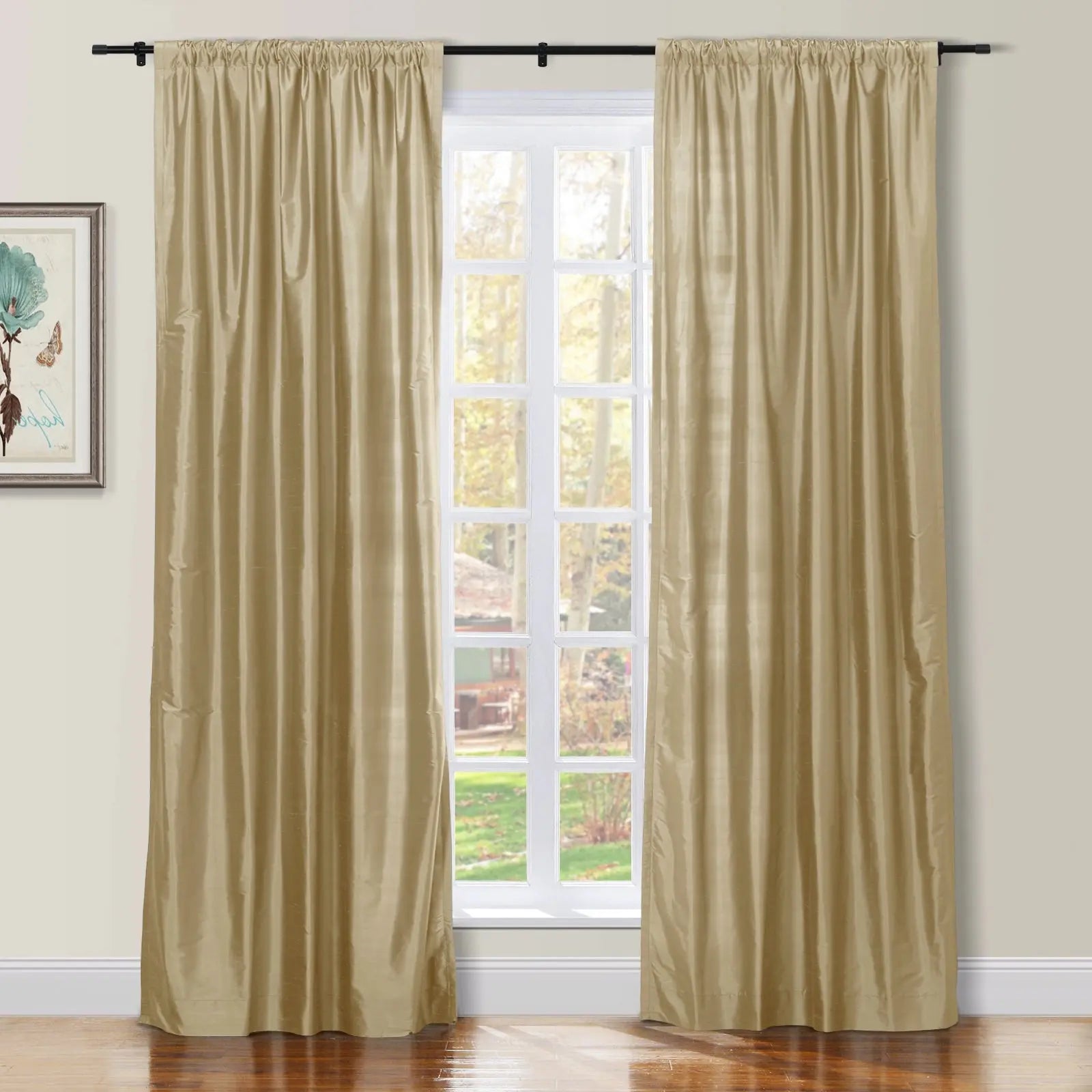 Selman Dupioni Silk Drapery Soft Top SLIDINGCURTAIN