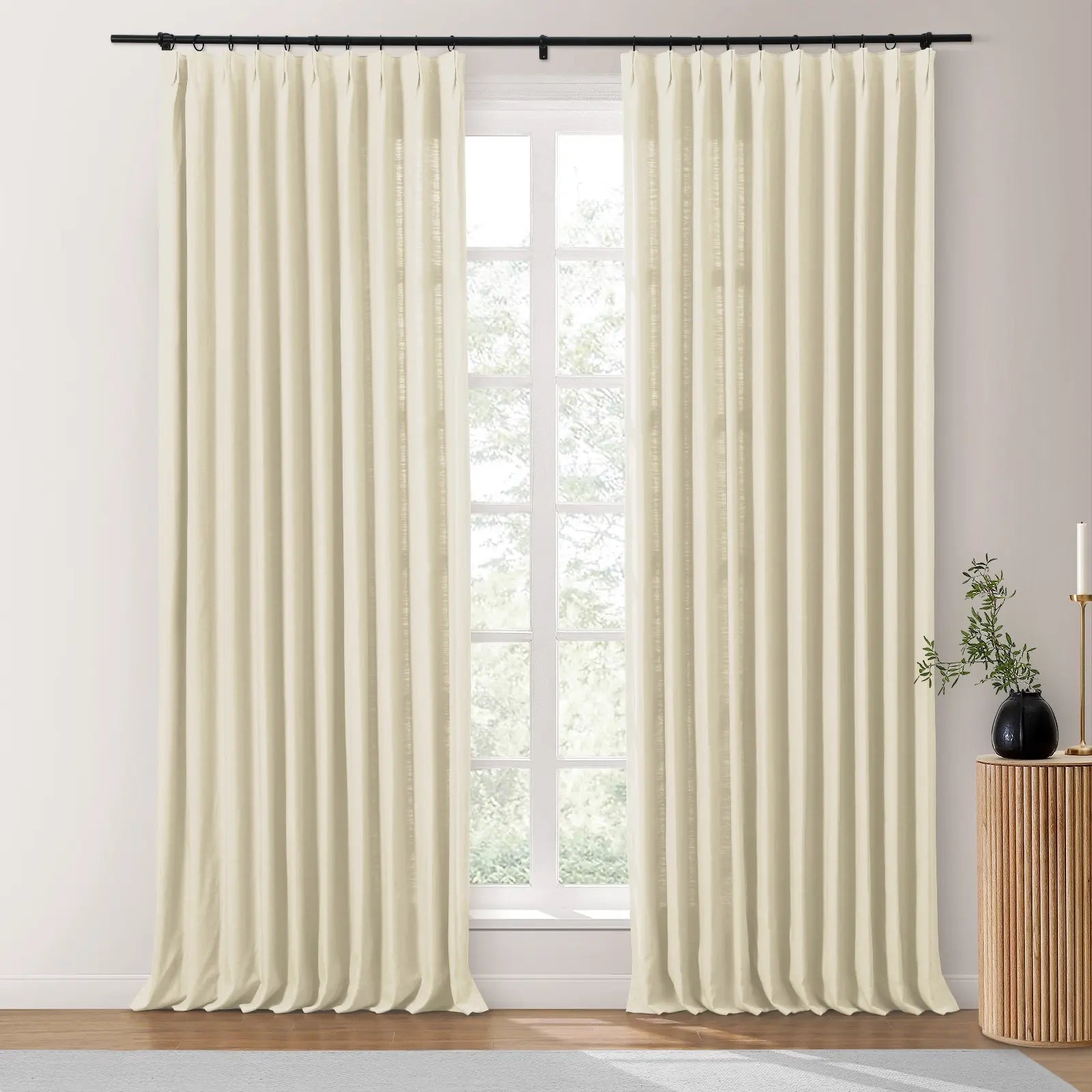 Isabella Heavyweight Polyester Cotton Blend Drapery Pleated SLIDINGCURTAIN