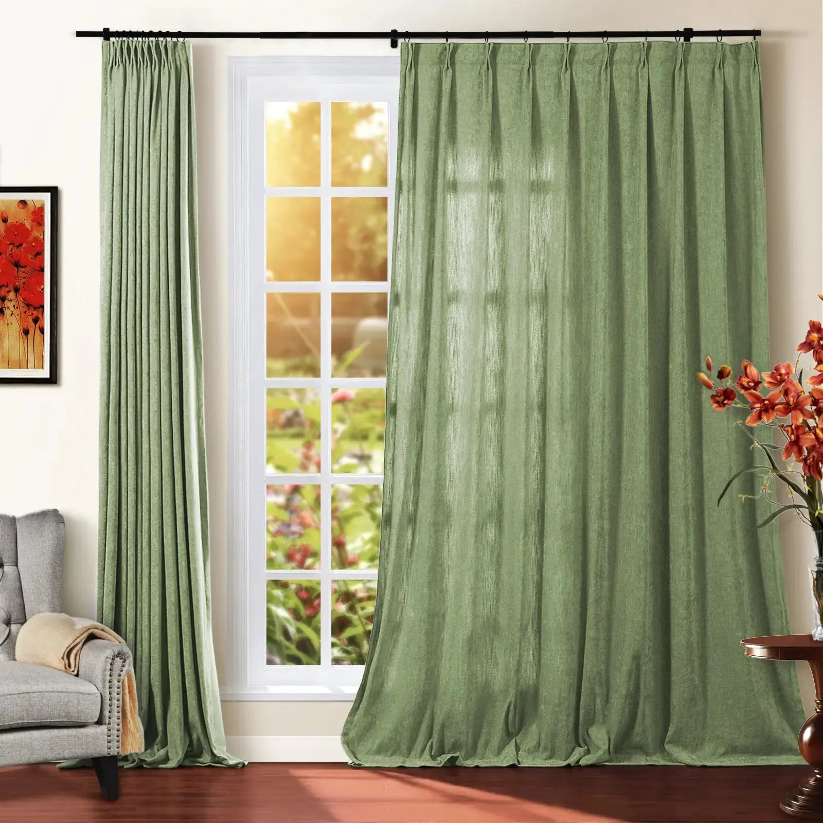 Tino Heavyweight Chenille Drapery Pleated SLIDINGCURTAIN