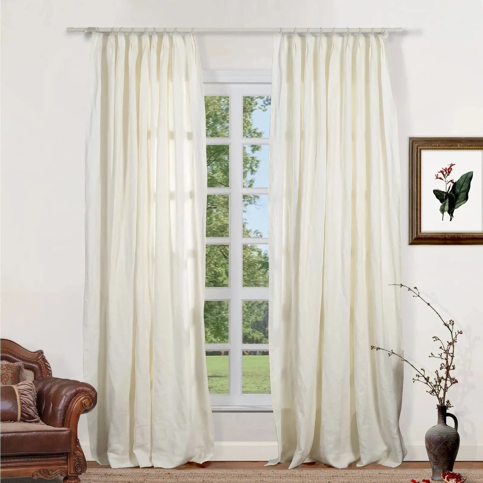 Lacey 100% Linen Drapery Pleated SLIDINGCURTAIN