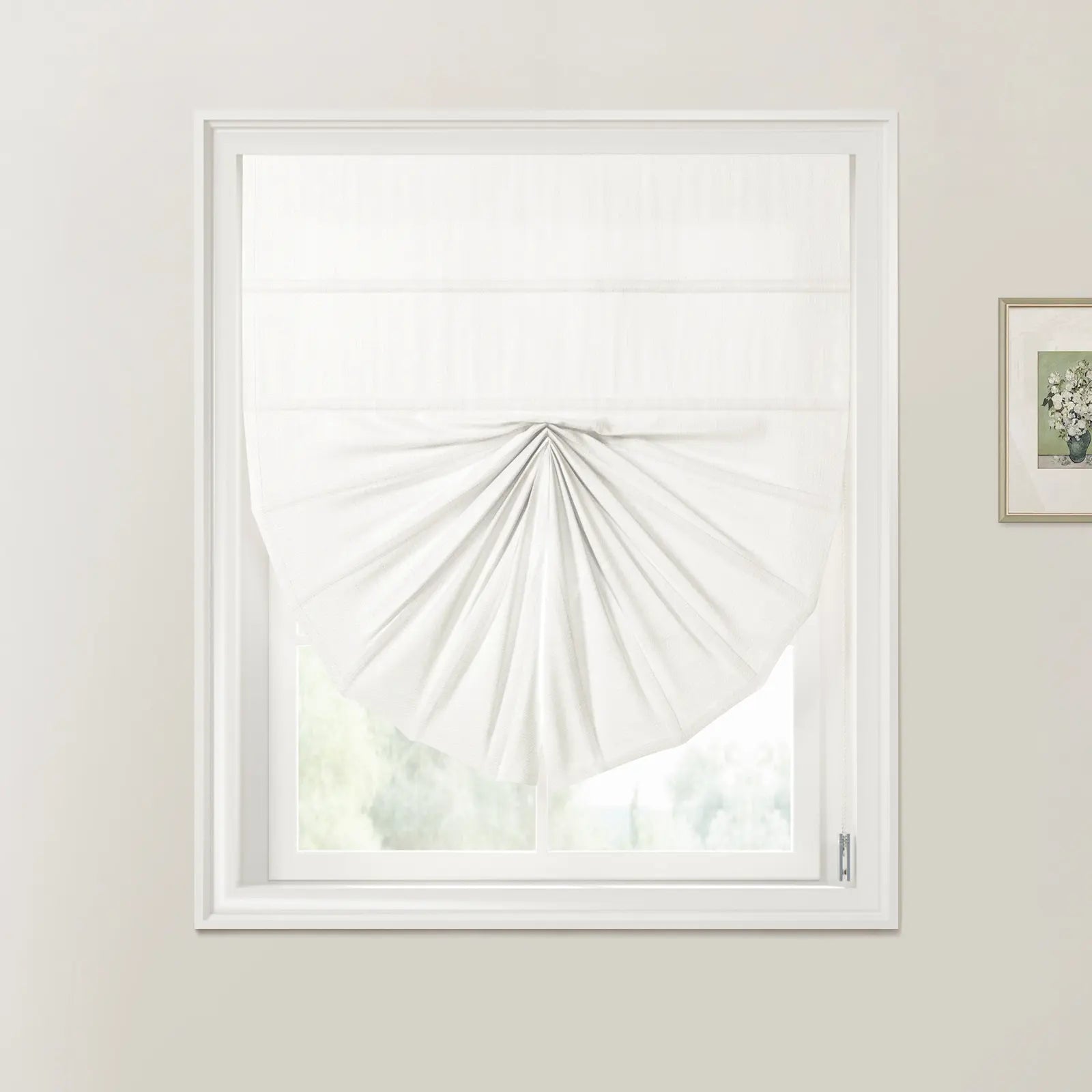 Patti Linen Fan Roman Shades Cord Lift