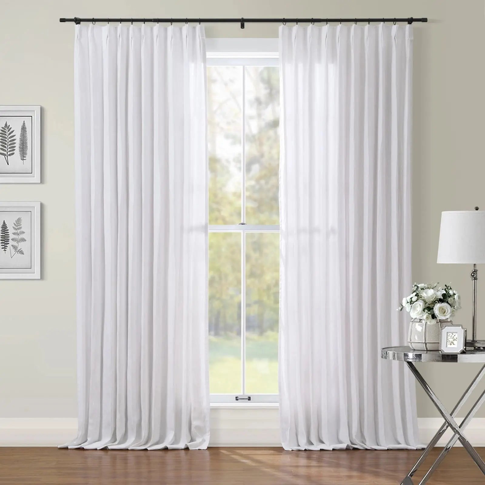 Patti Premium Belgian Linen Flax Curtain Pleated SLIDINGCURTAIN