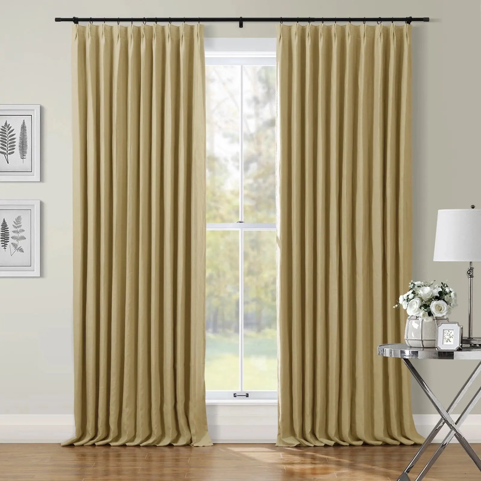 Patti Premium Belgian Linen Flax Curtain Pleated SLIDINGCURTAIN