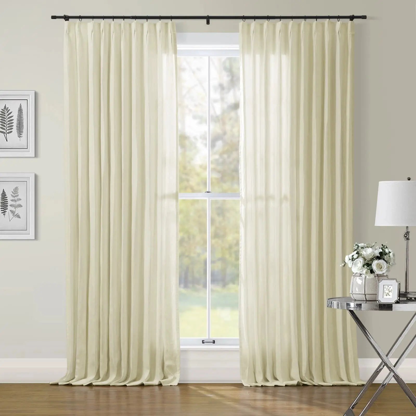 Patti Premium Belgian Linen Flax Curtain Pleated SLIDINGCURTAIN