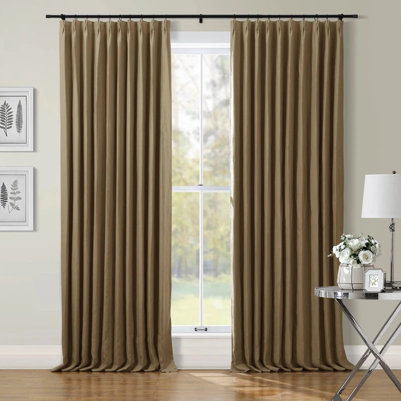 Patti Premium Belgian Linen Flax Curtain Pleated SLIDINGCURTAIN