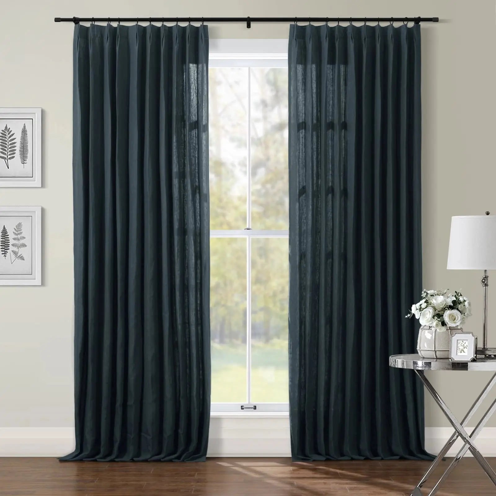 Patti Premium Belgian Linen Flax Curtain Pleated SLIDINGCURTAIN