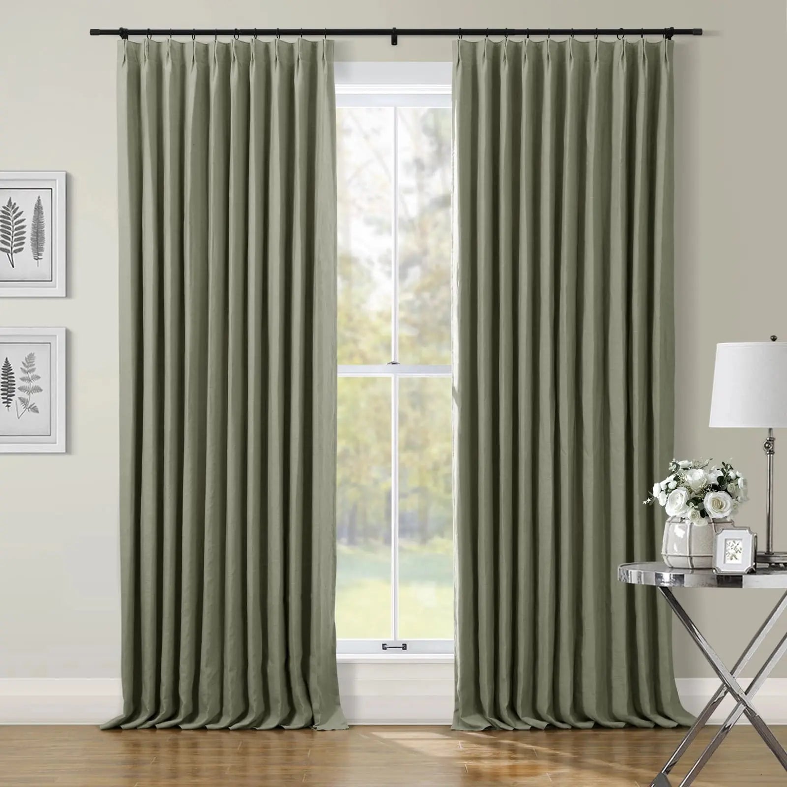 Patti Premium Belgian Linen Flax Curtain Pleated SLIDINGCURTAIN