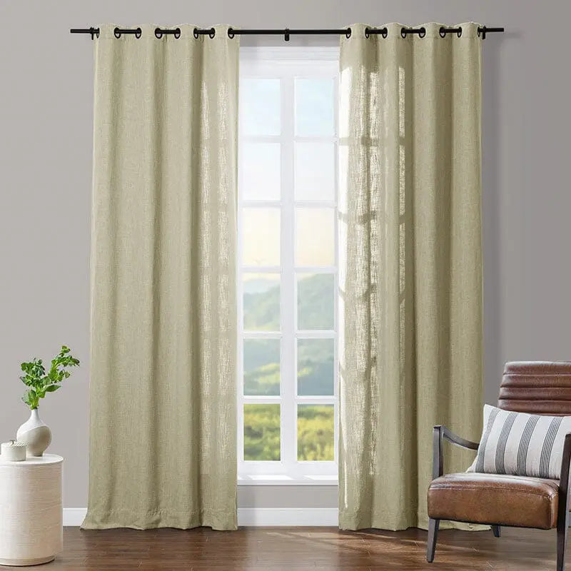 Tia Linen Curtain Drapery Grommet SLIDINGCURTAIN