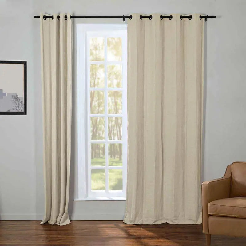 Kyla Lightweight Faux Linen Drapery Grommet SLIDINGCURTAIN