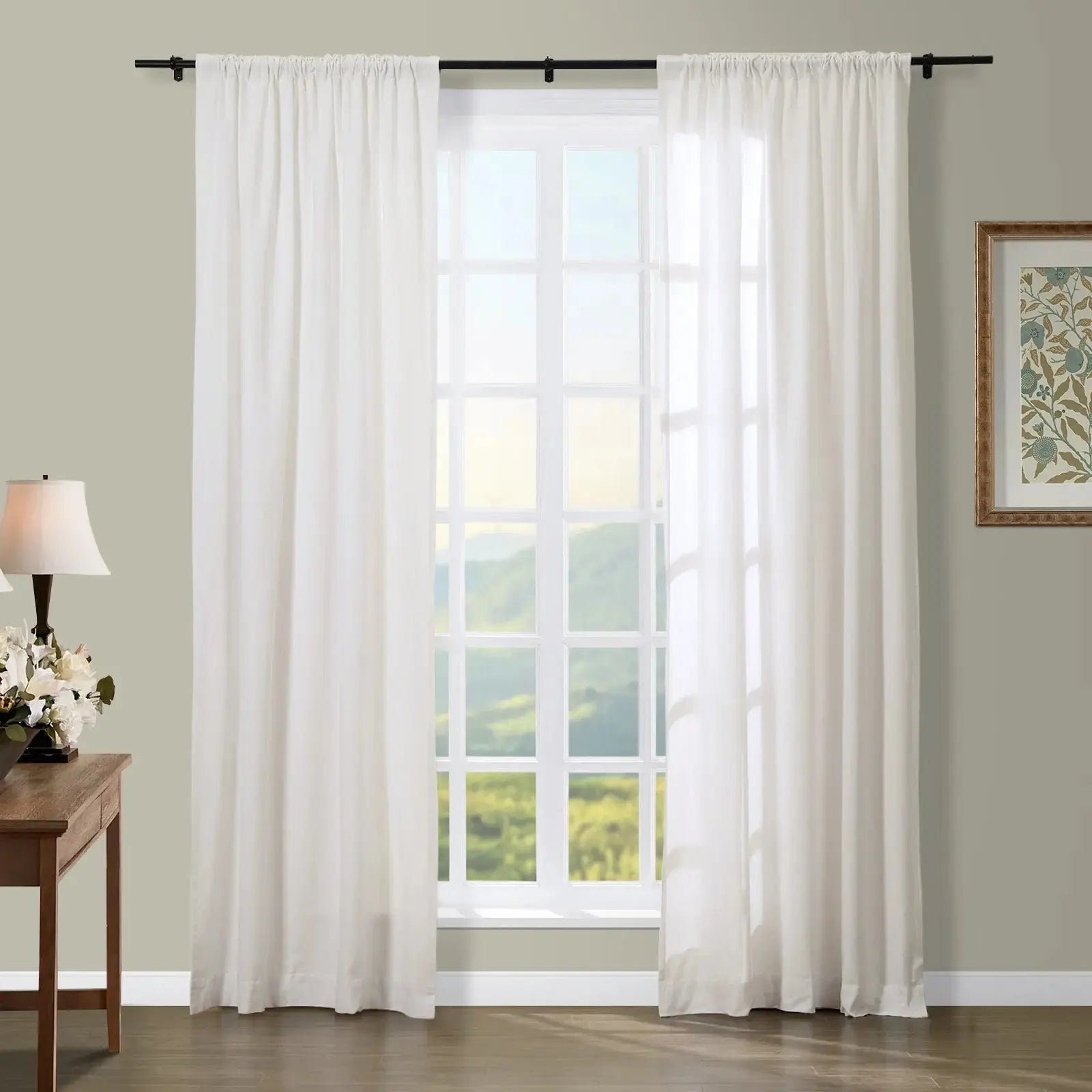 Broad 100% Cotton Plain Weave Curtain Soft Top SLIDINGCURTAIN