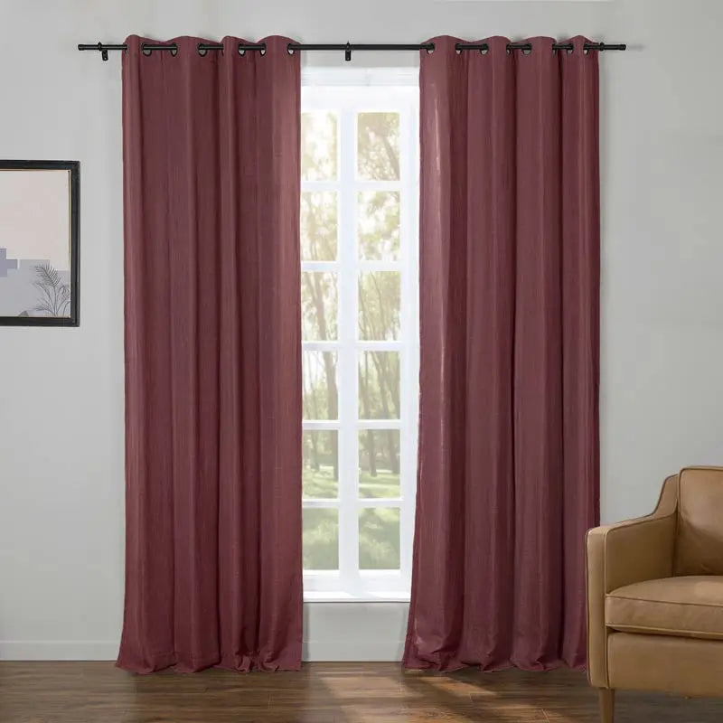 Kyla Lightweight Faux Linen Drapery Grommet SLIDINGCURTAIN